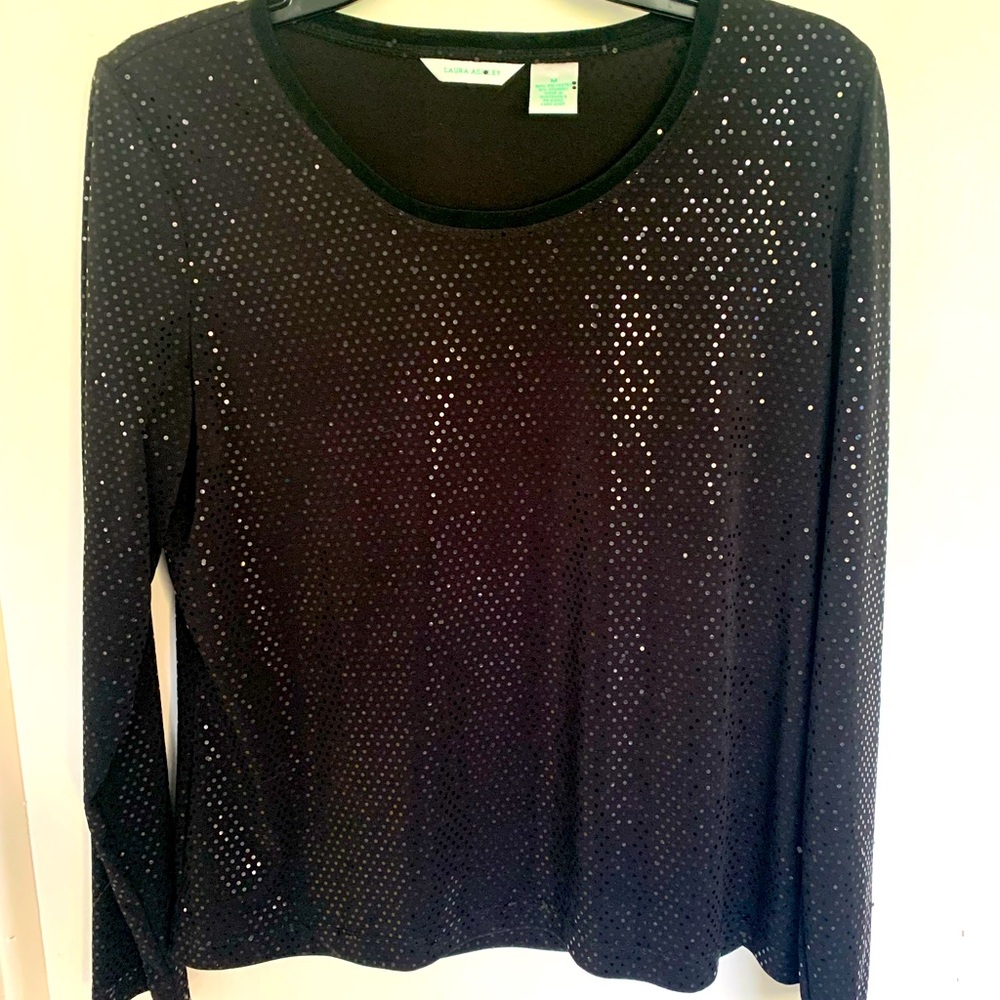 Laura Ashley black sequin top